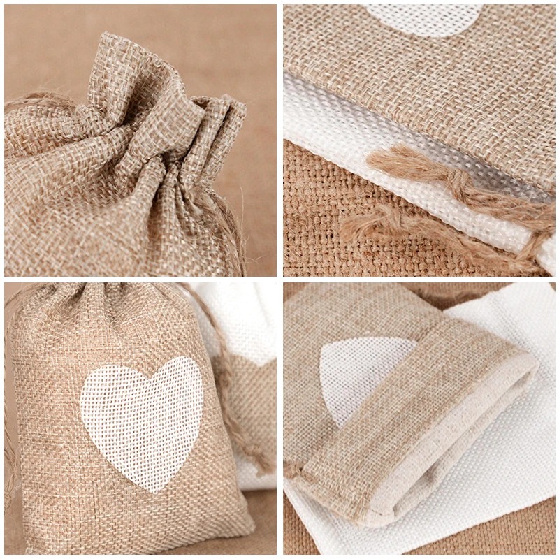 Jute Bag Packaging - 50pcs Tas Kanvas Linen Alami Bentuk