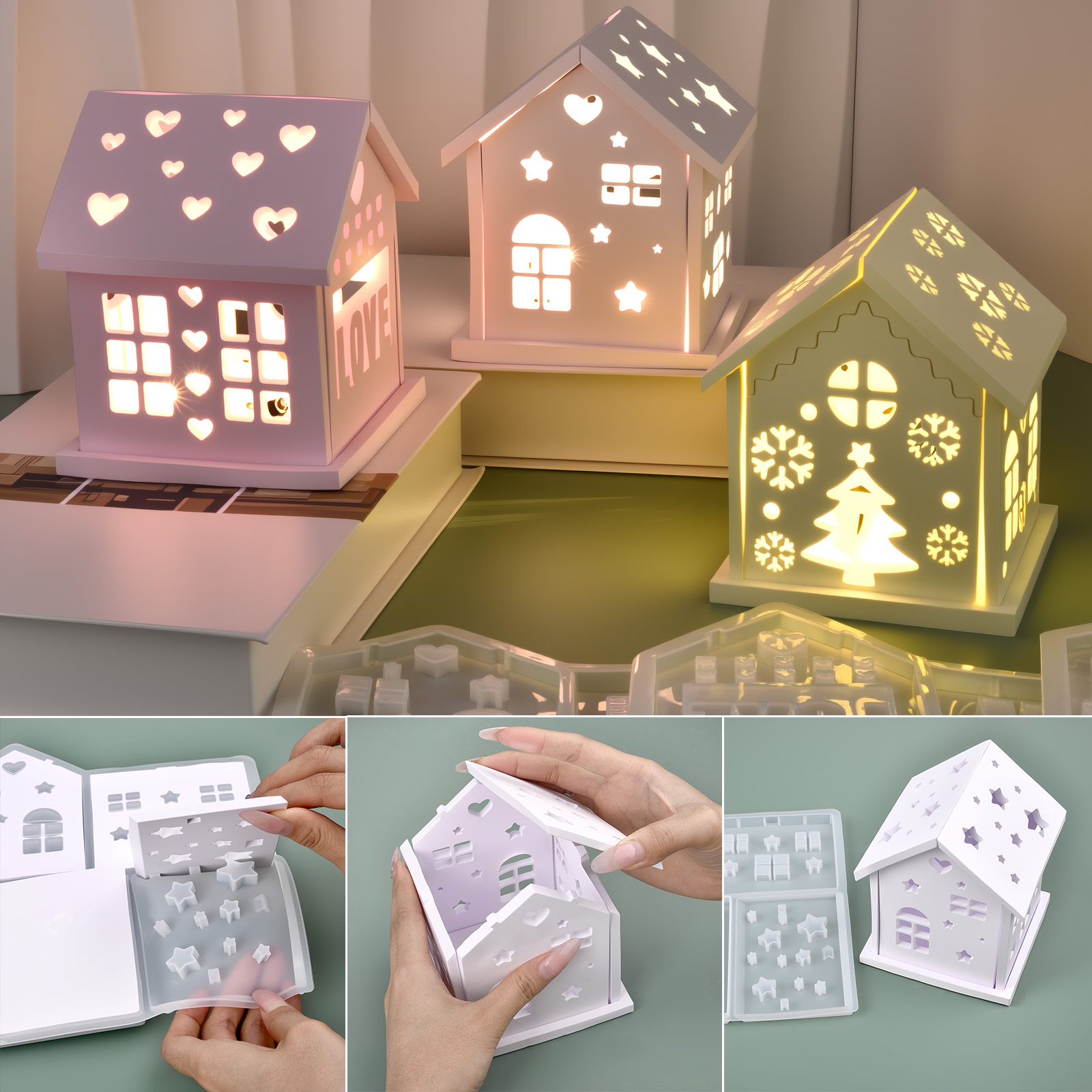Candle Making Tutorial - Cetakan Silikon Rumah 3D DIY Pohon