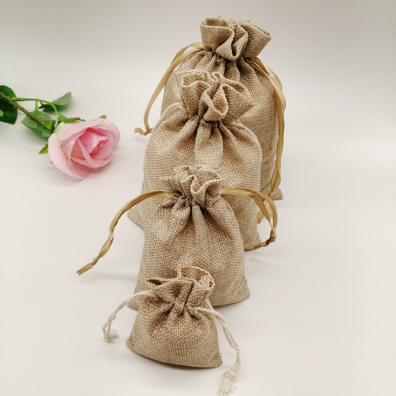 10-1000 Buah/Banyak Yute Linen - Jute Bag Packaging ulasan dan harga