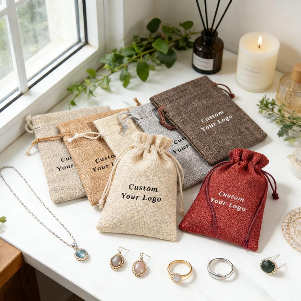 100Pcs Tas Hadiah Burlap denga - Jute Bag Packaging ulasan dan harga